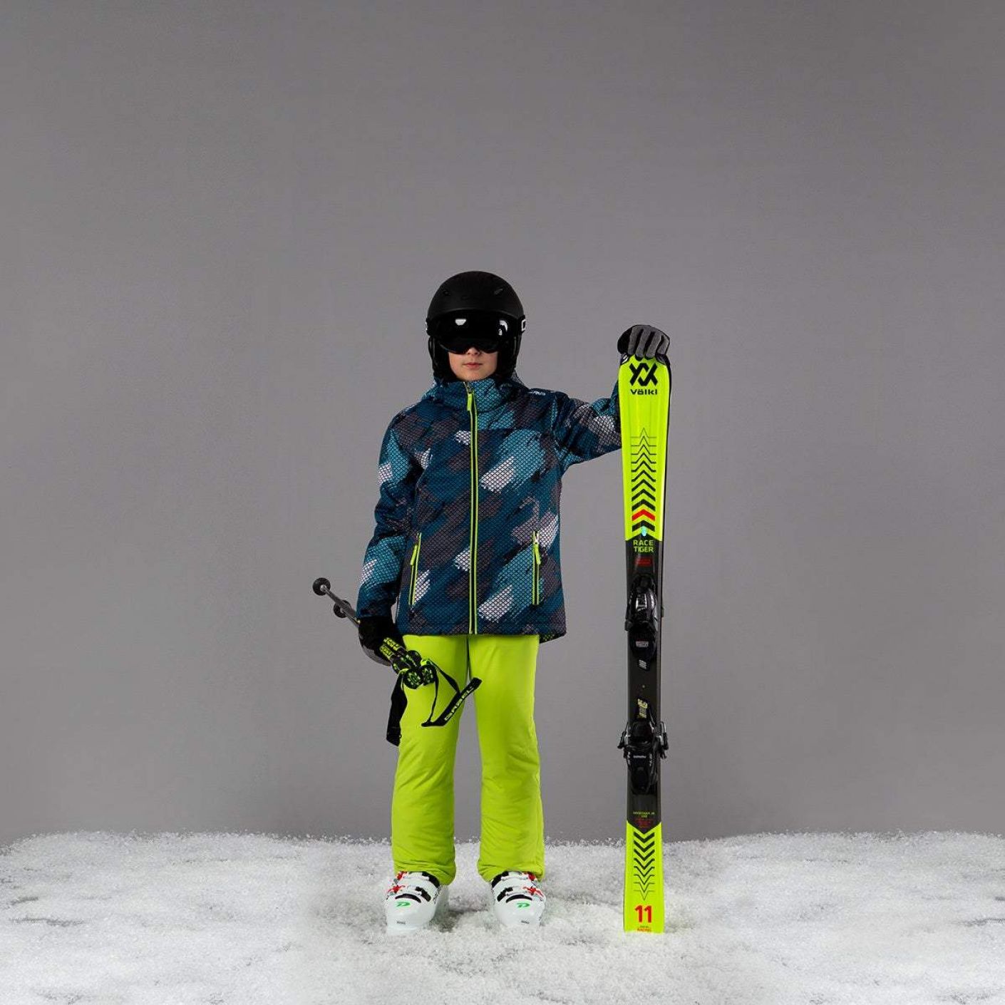 CMP Clima Protect Ski Salopette in Twill Acid Green