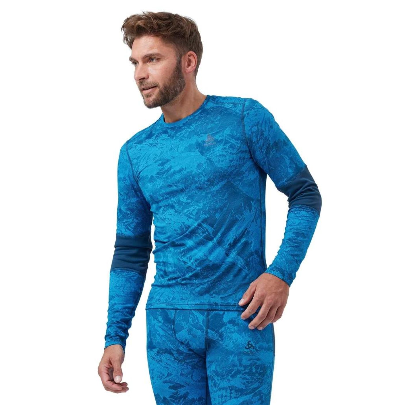 Odlo Baselayer Top Crew ls Whistler Eco Blue