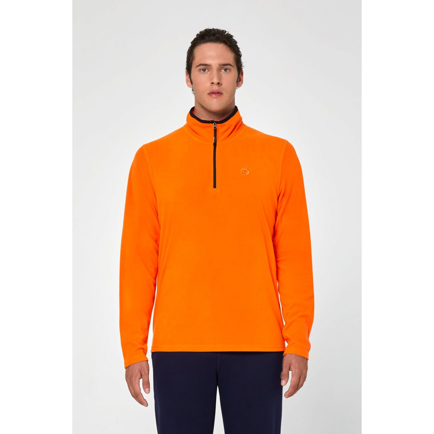 Brekka Men's Recycled Microfleece Zip Up Orange