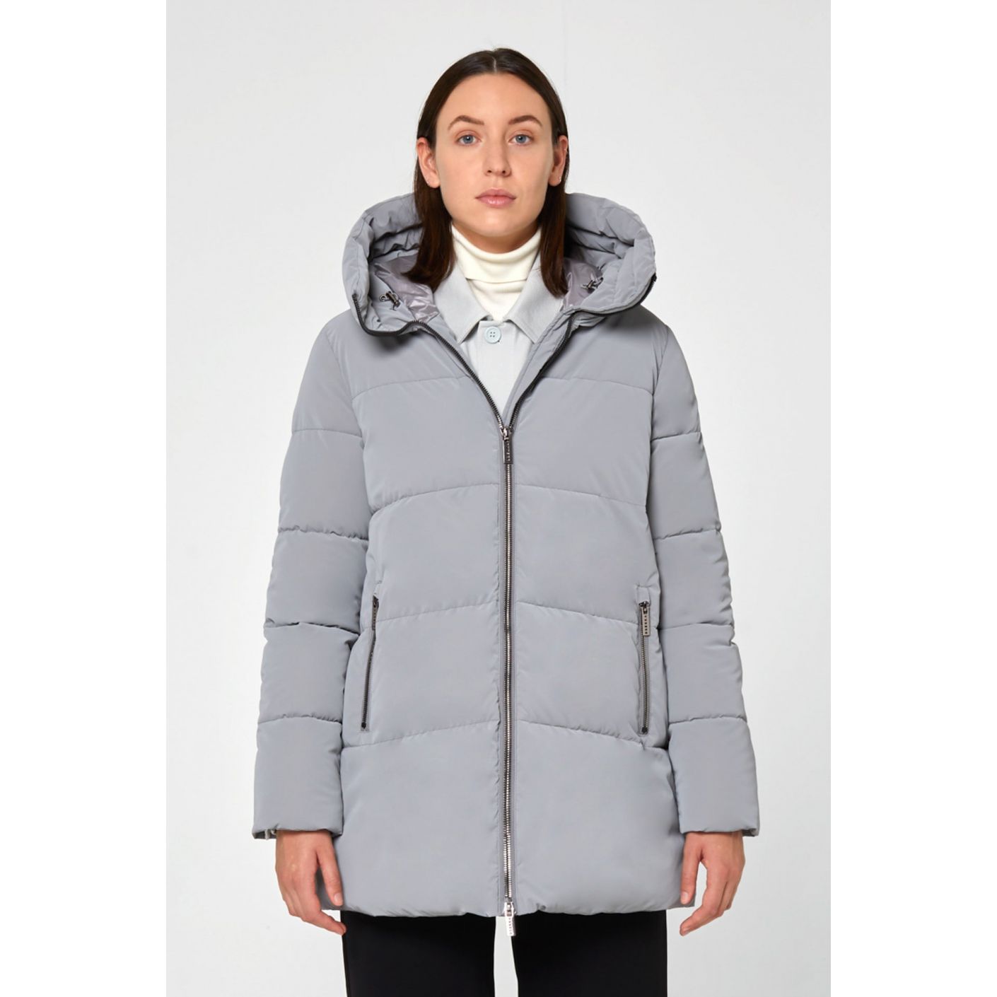 Brekka Velvet Touch Extra Medium Length Down Jacket Grey