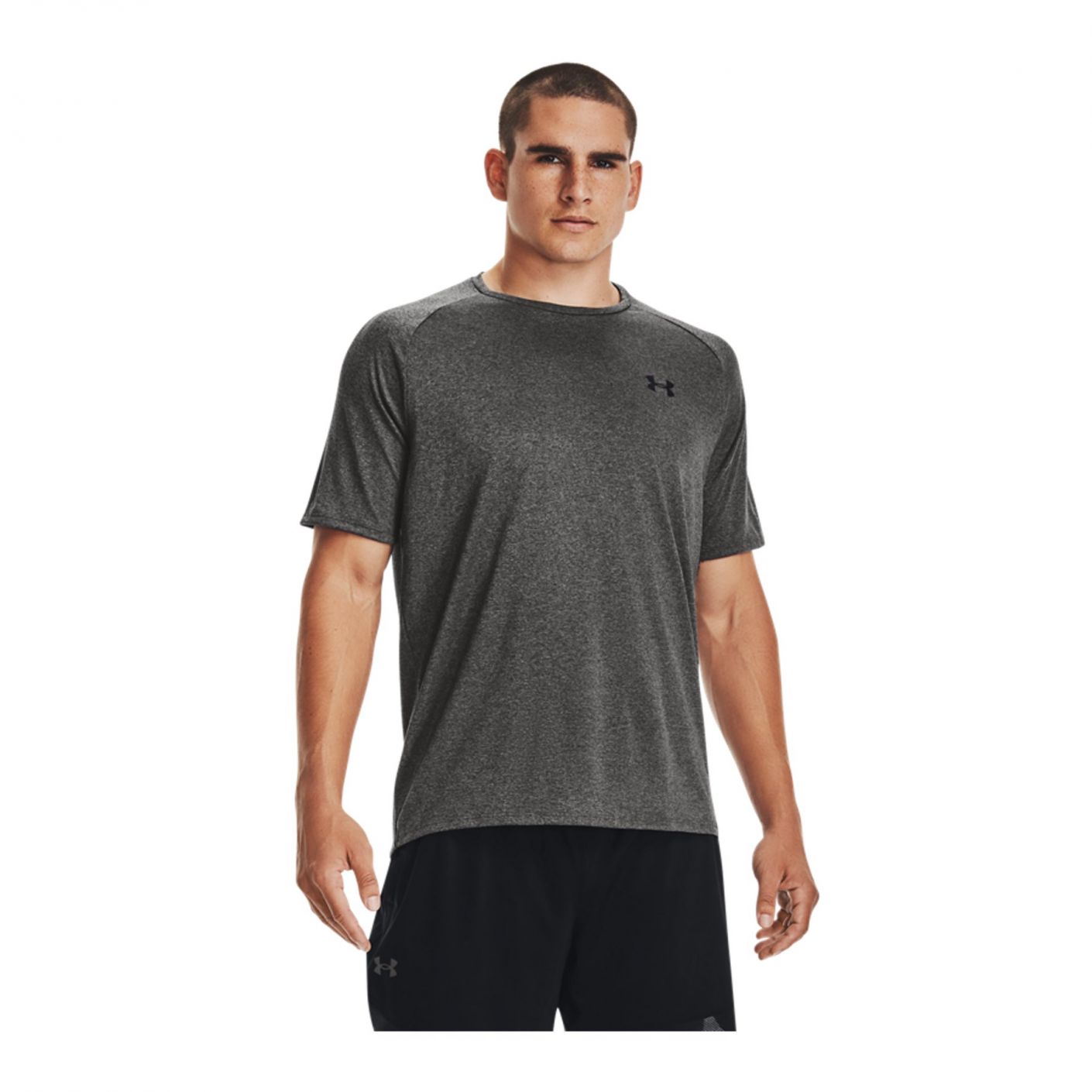 Under Armour Ua Tech 2.0 Carbon Heather/Schwarz Herren T-Shirt