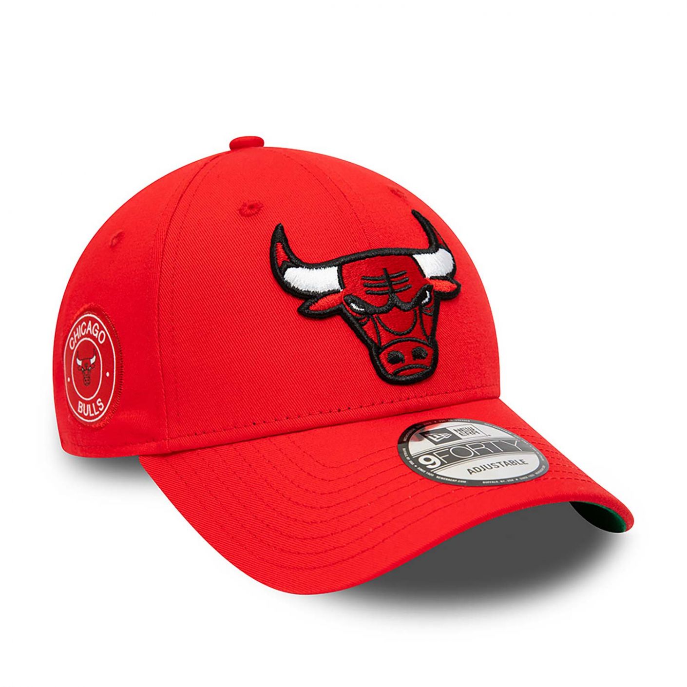New Era Cappellino 9FORTY Regolabile Chicago Bulls Team Side Patch Rosso