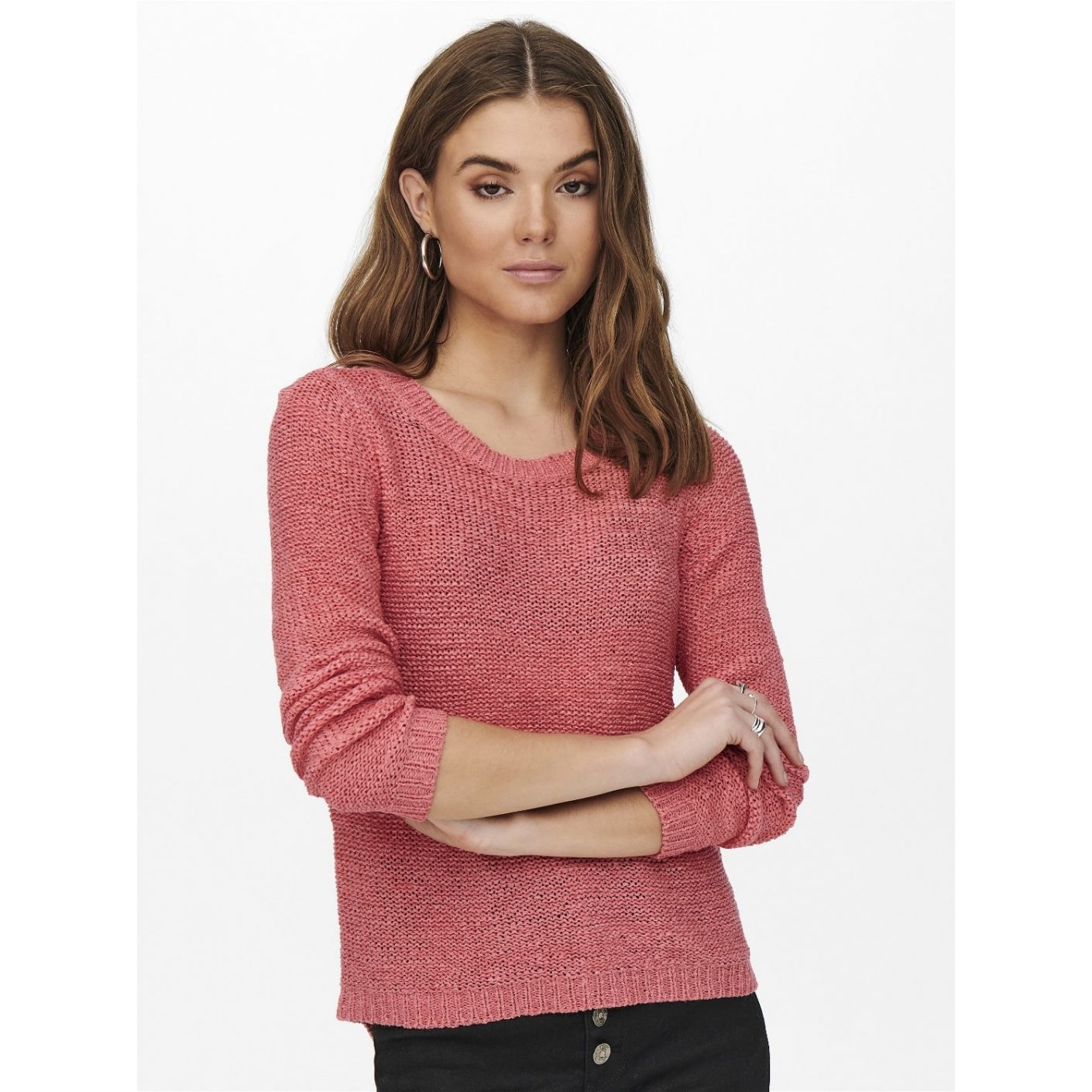 Only Pullover Onlgeena Texture Knitted Tea Rose for Women 