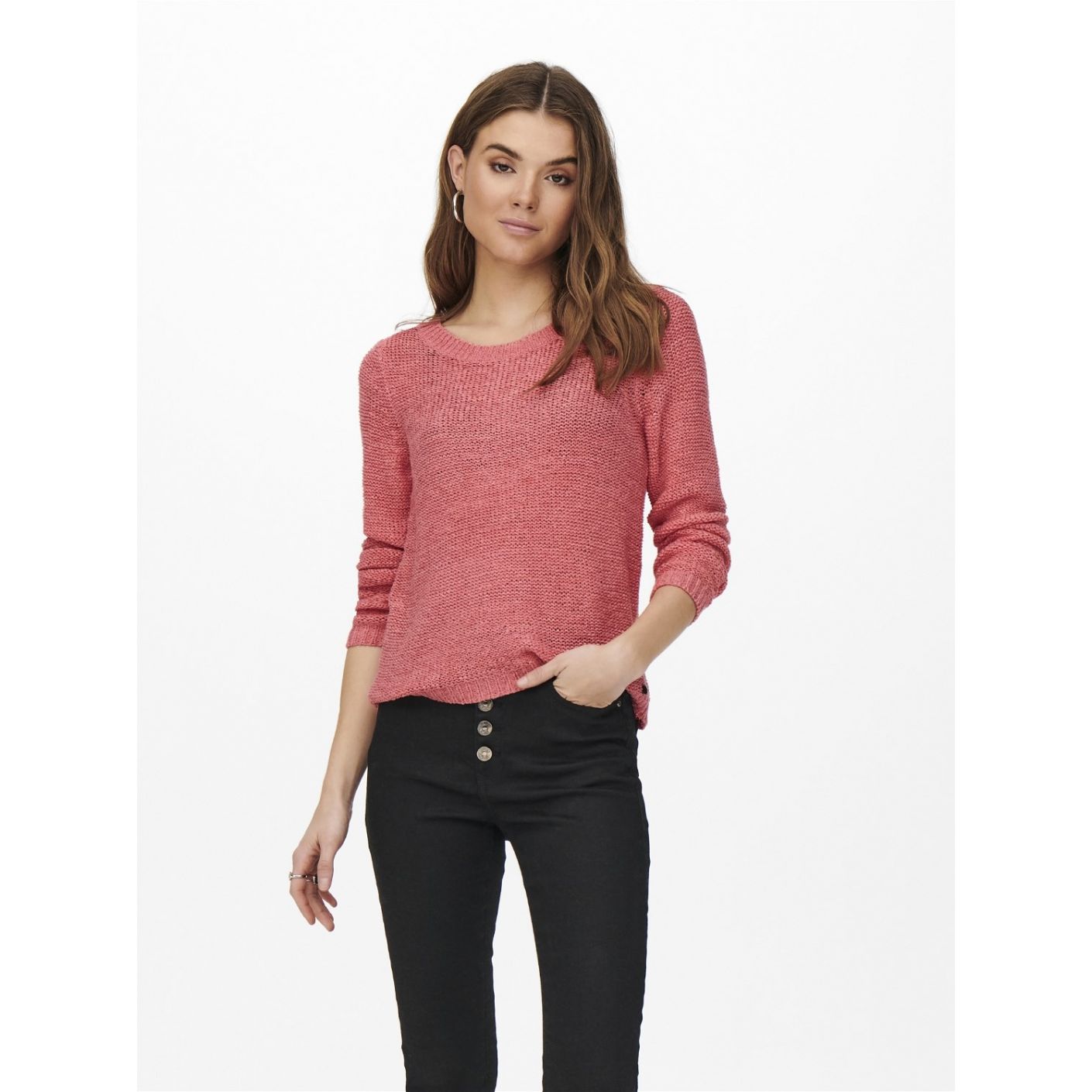 Only Pullover Onlgeena Texture Knitted Tea Rose for Women 