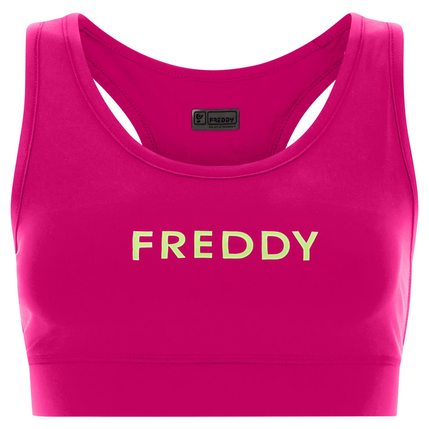 Freddy SPORT BRA SOSTEGNO MEDIO IN ECO D.I.W.O.®, SPALLE A VOGATORE, LOGO GOMMATO A CONTRASTO SUL FRONTE