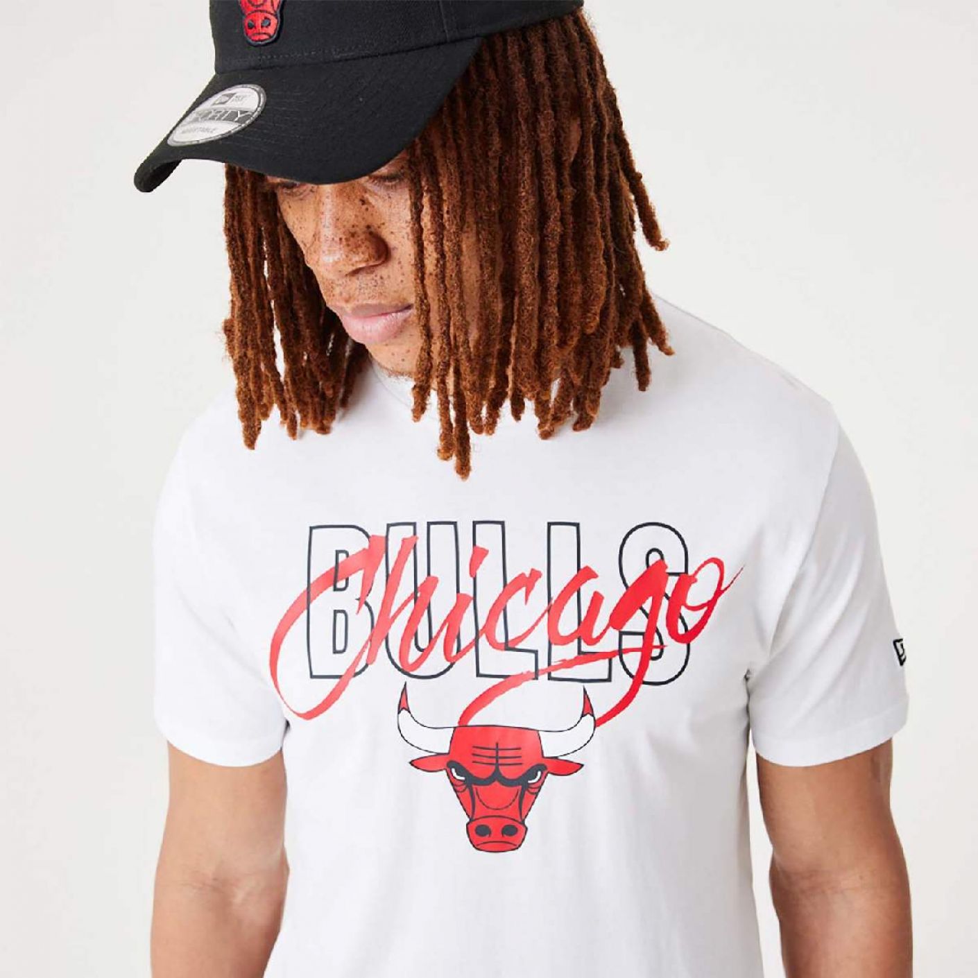 New Era Chicago Bulls NBA Script T-Shirt white