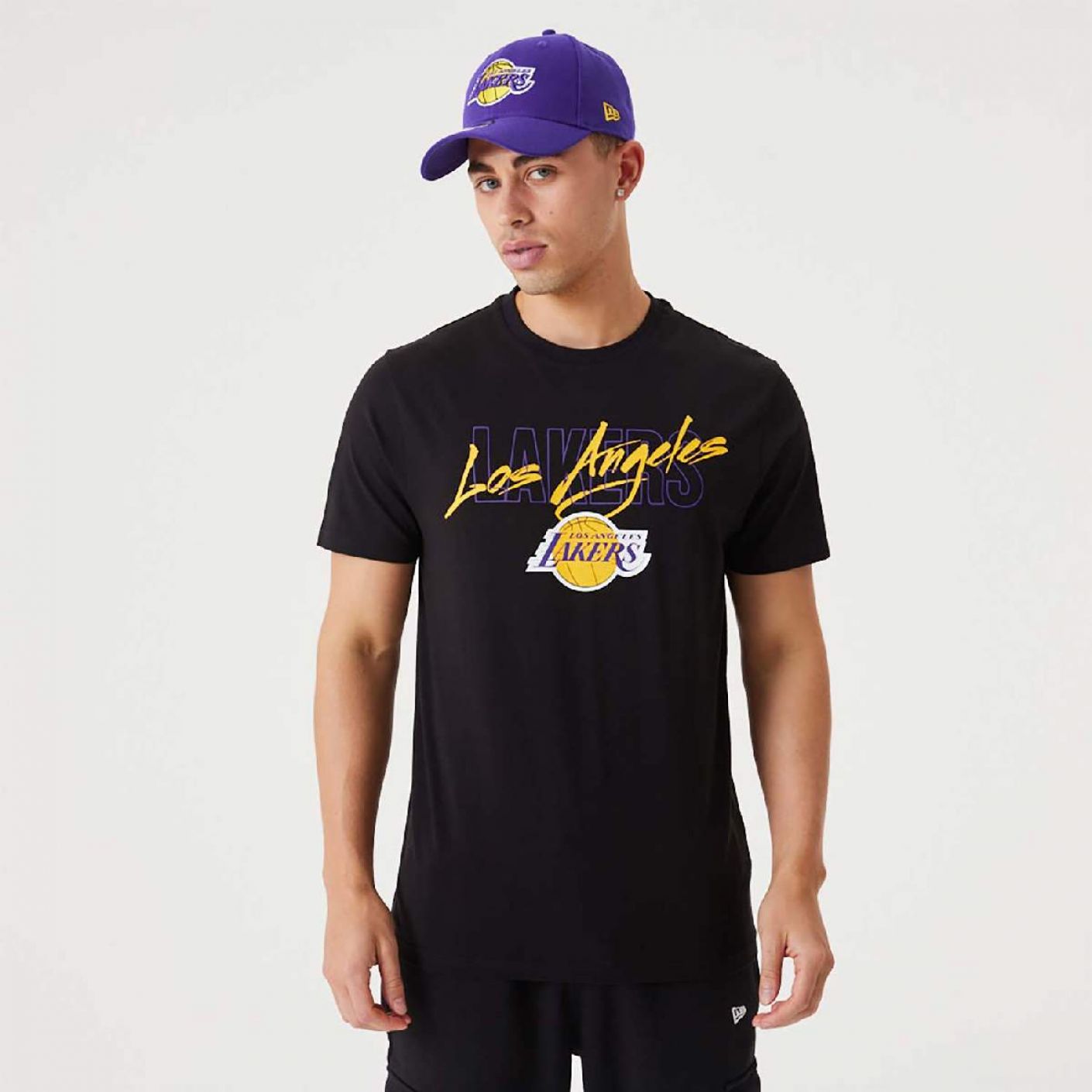 New Era T-shirt LA Lakers NBA Script nera