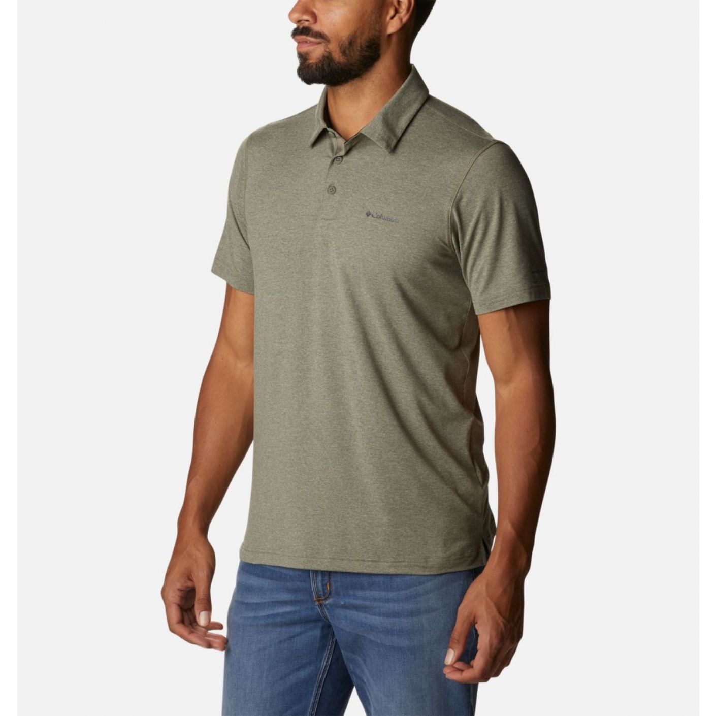 Columbia Polo Tech Trail Stone Green Heather Men