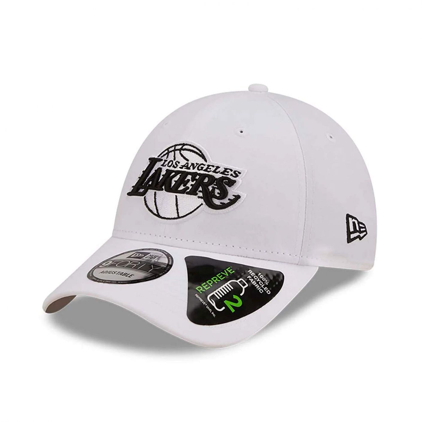 New Era 9FORTY Adjustable Cap LA Lakers Repreve Monochrome White