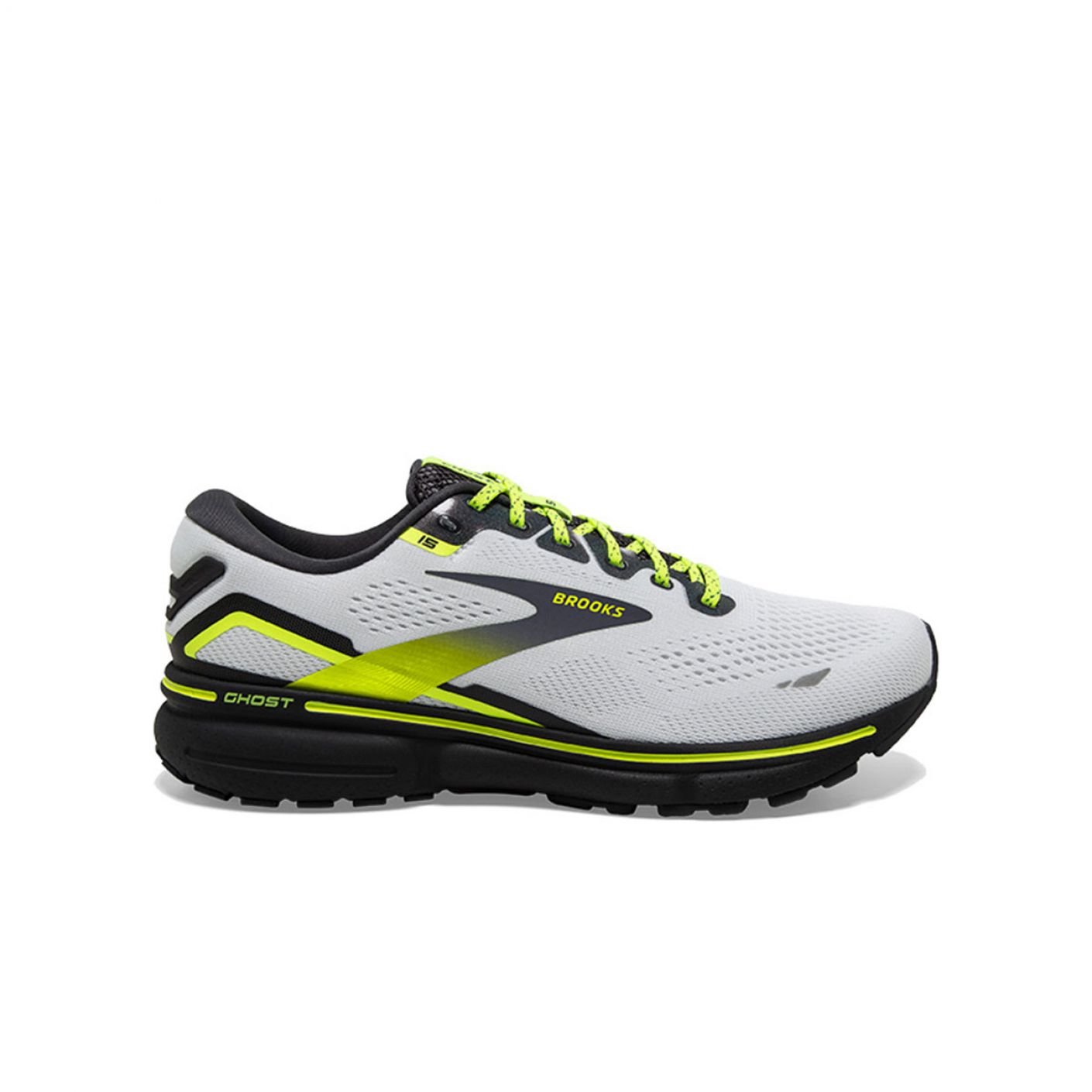 Brooks Ghost 15 White/Ebony/Nightlife da Uomo