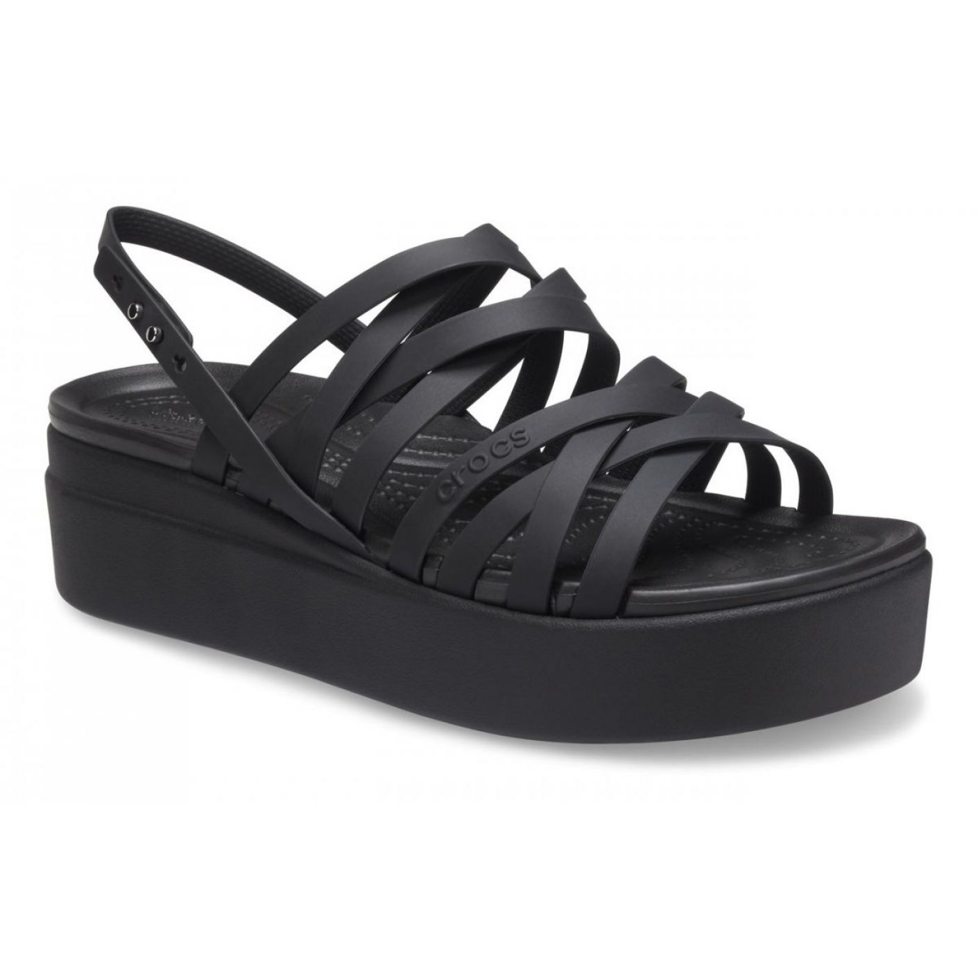 Crocs Brooklyn Strappy Low Wedge Black for Women