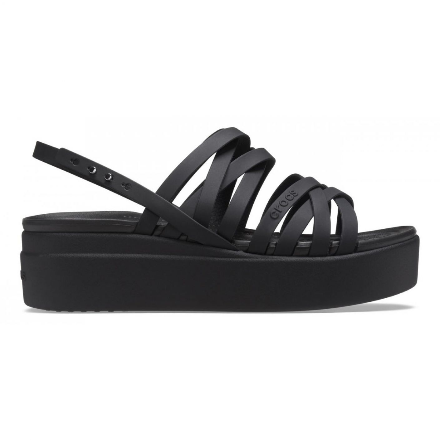 Crocs Brooklyn Strappy Low Wedge Black for Women