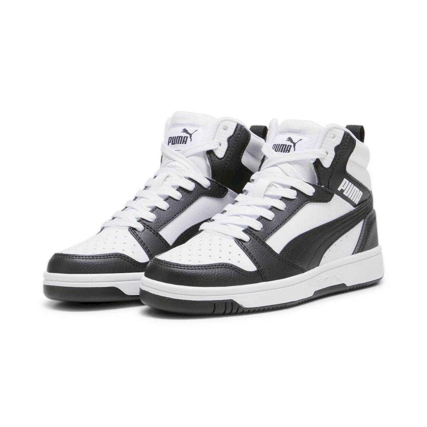 Puma Rebound v6 Mid White/Black Boy