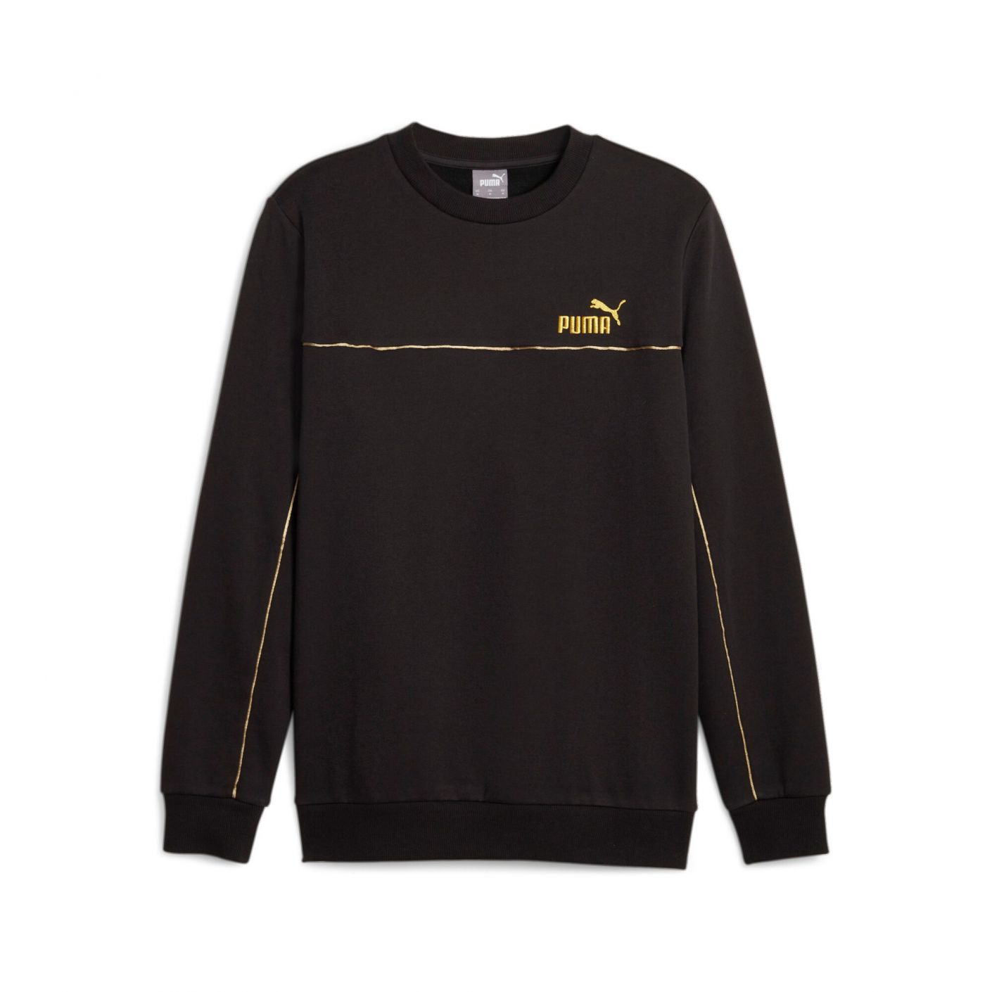 Puma Felpa Essentials+ Minimal Gold Crew Nera da Uomo