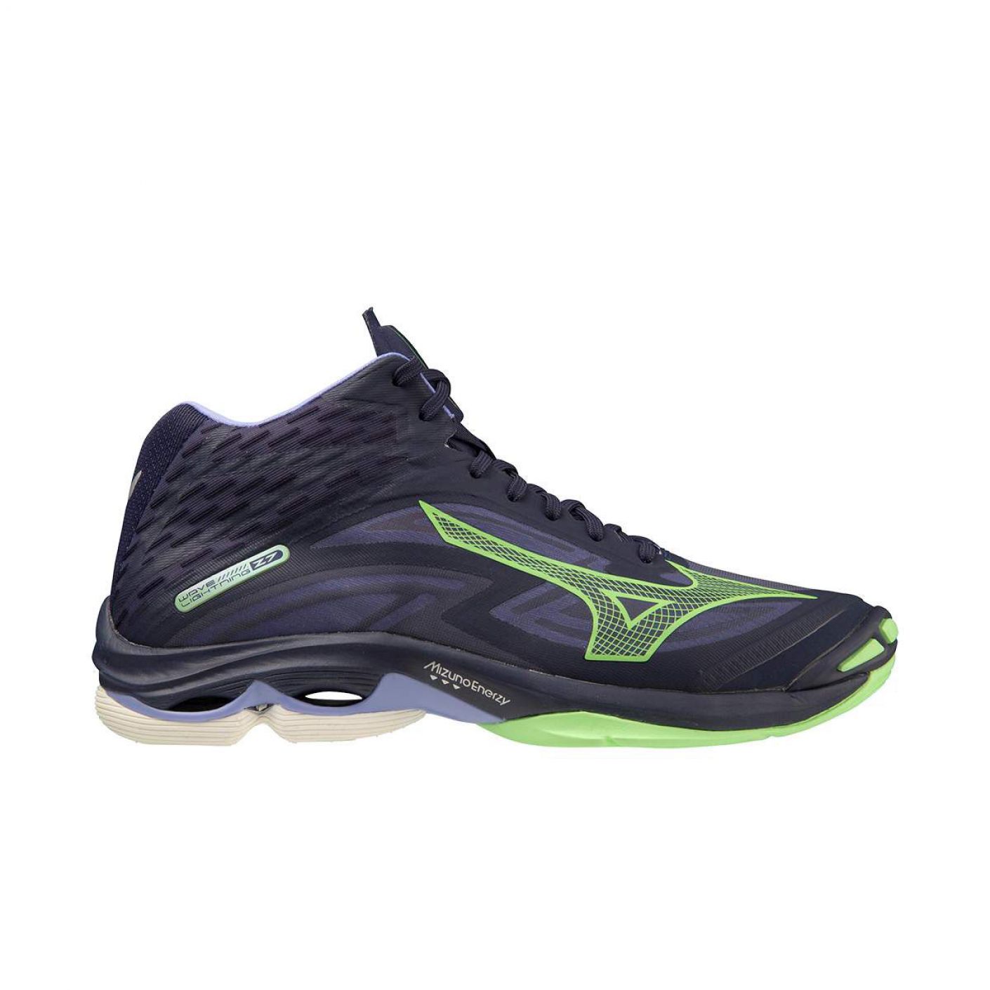 Mizuno Wave Lightning Z7 MID Evening Blue/Techno Green/Ioli for Men