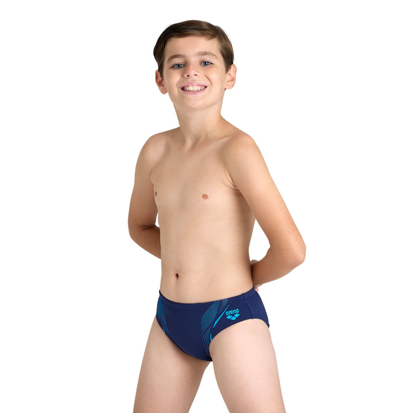 Arena Blue Logo Graphic Print Briefs for Children