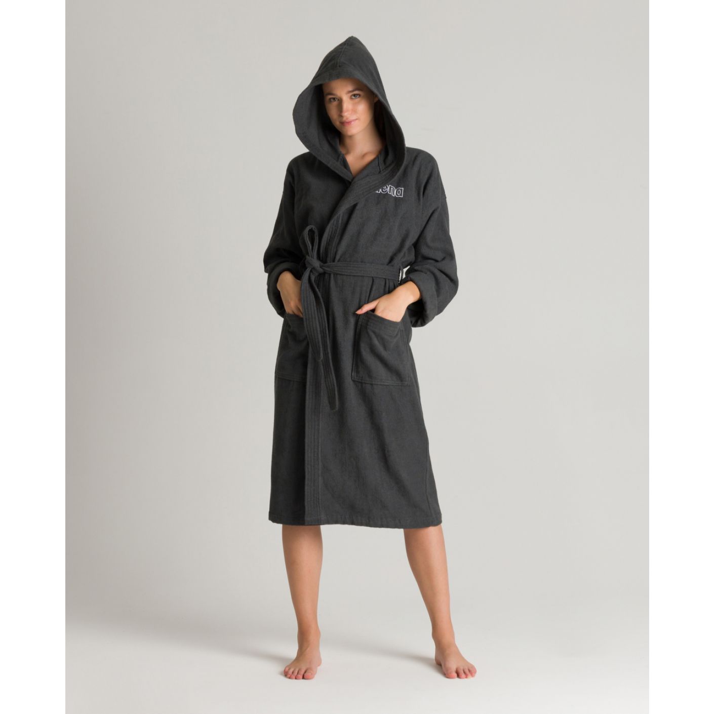 Arena Bathrobe Zeppelin Light Cotton Asphalt