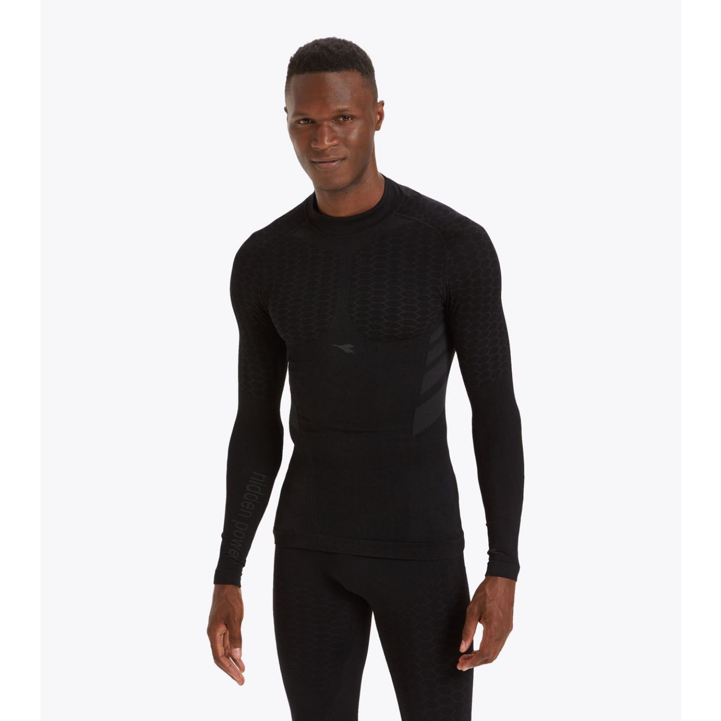 Diadora Black Turtle Neck Act Shirt for Men