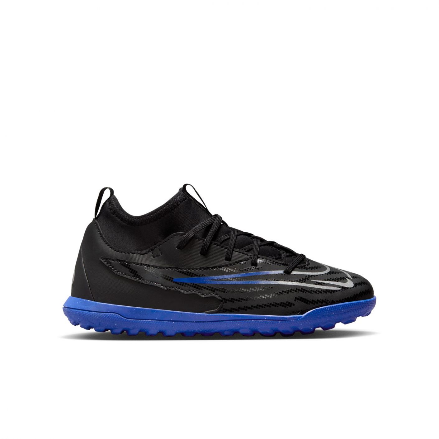 Nike Jr. Phantom GX Club Dynamic Fit TF Schwarz/Chrome Hyper Royal