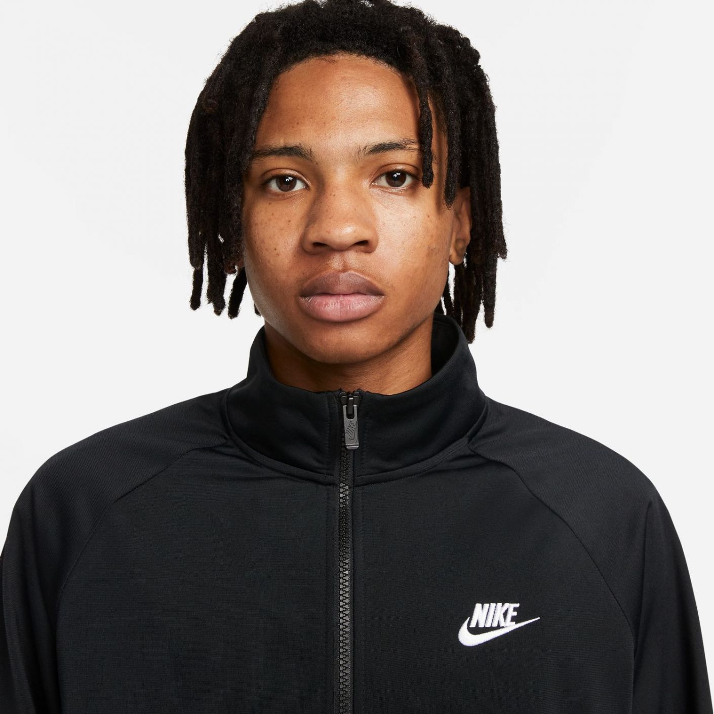 Nike poly tracksuit black best sale