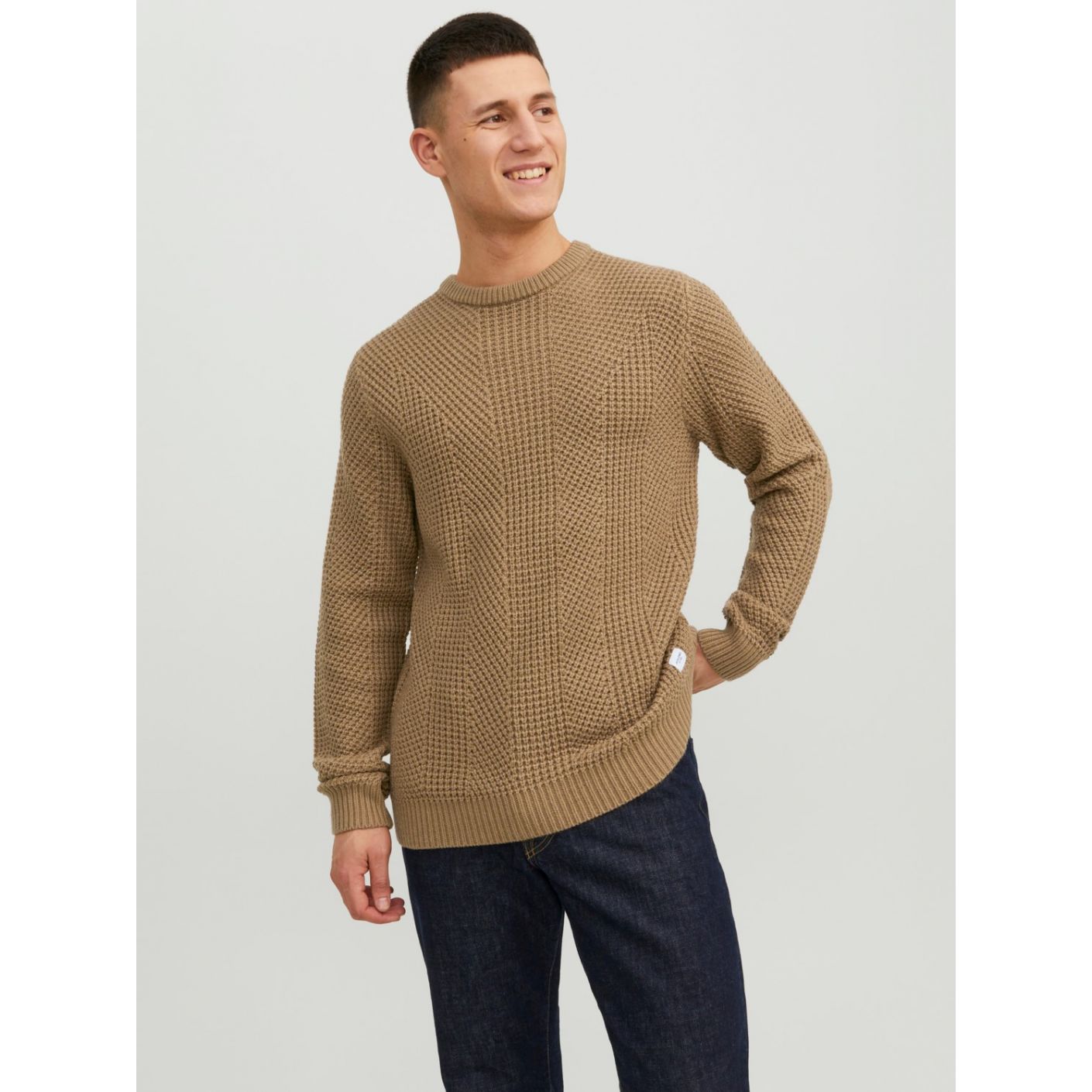 Jack&Jones Men's Light Brown Knit Pullover