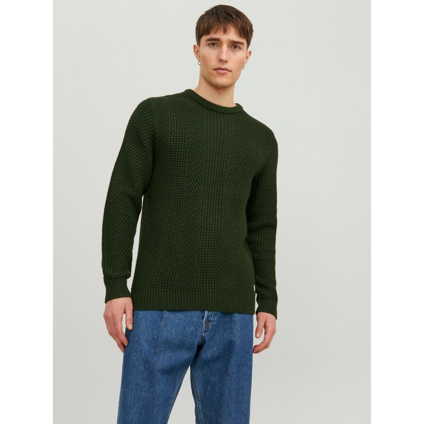 Jack&Jones Dunkelgrüner Strickpullover für Herren