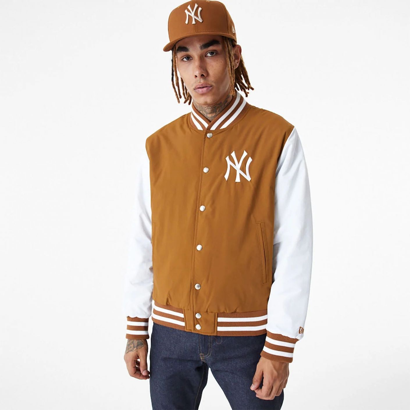 New Era New York Yankees MLB Varsity Jacke Braun