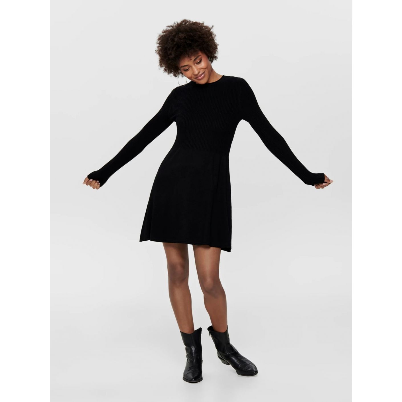 Only Black Knit Long Sleeve Dress