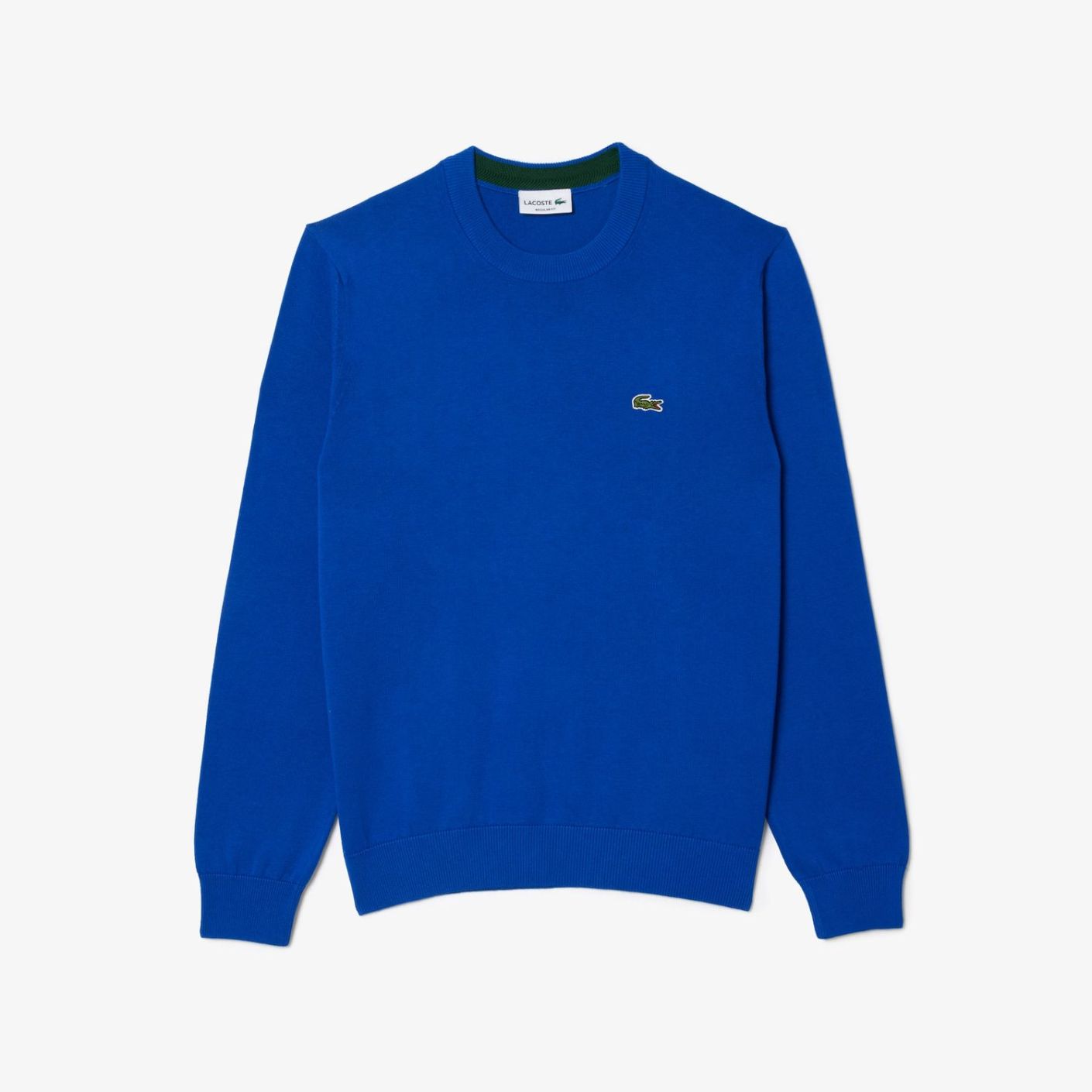 Lacoste Pullover da Uomo con Collo Rotondo Organico Blu Azzurro-JQ0 da Uomo