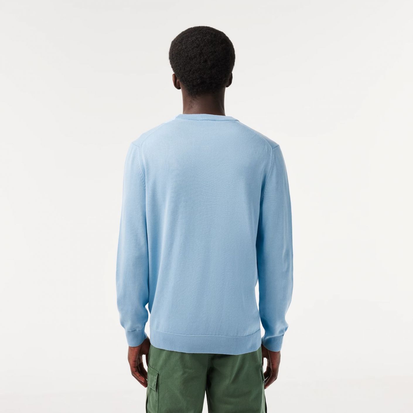 Lacoste Men's Crew Neck Organic Pullover Sky Blue