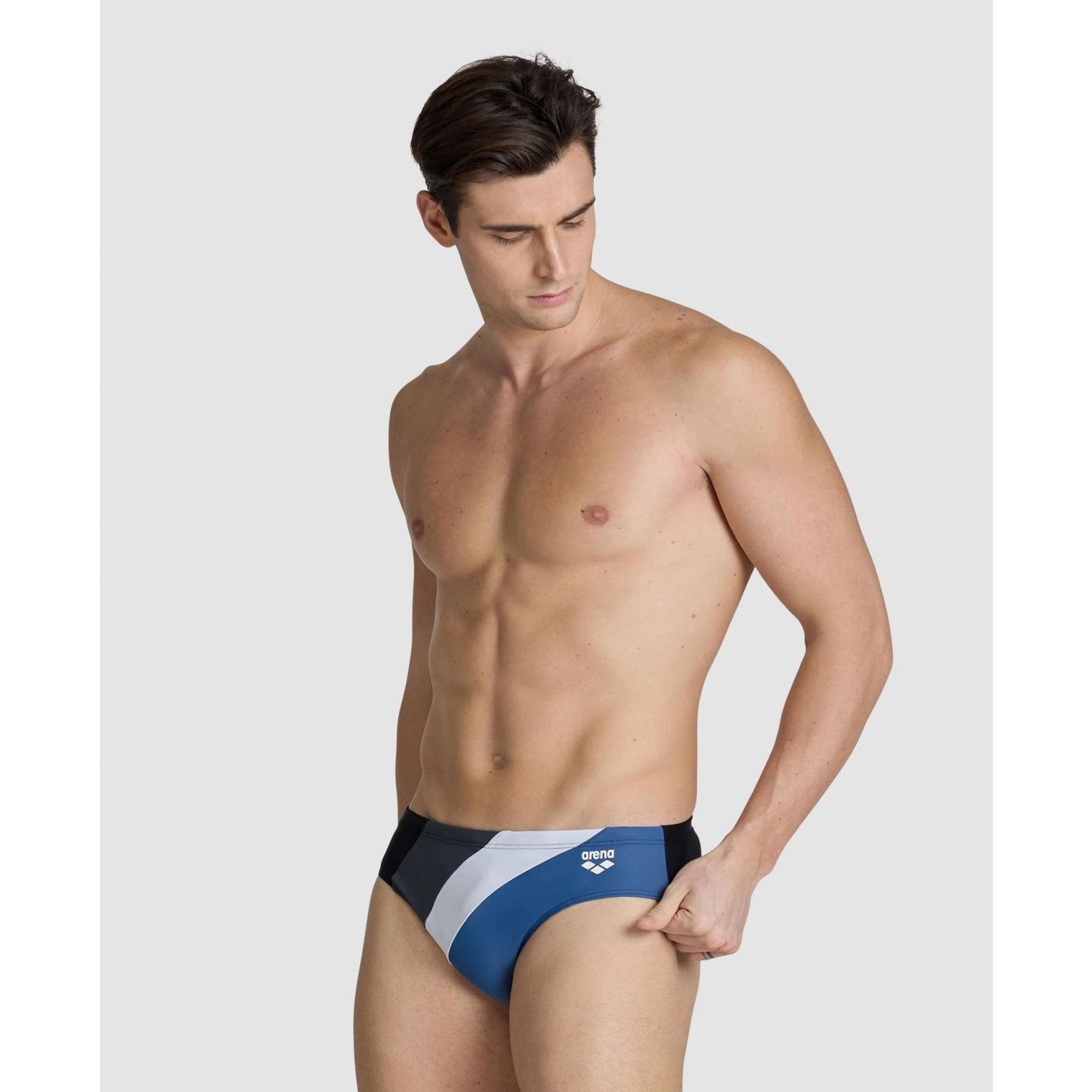 Arena Waves Profile Swim Briefs Black/Asphalt/Grey Blue/White