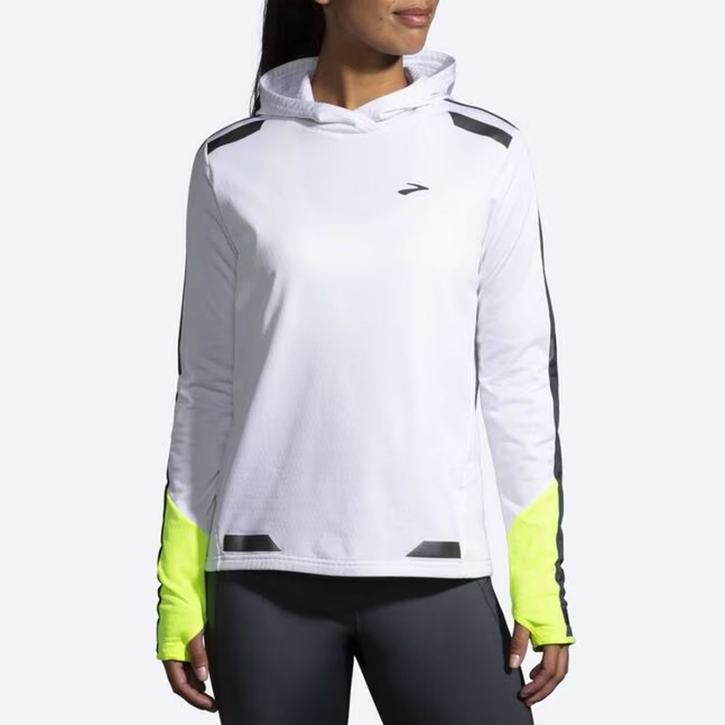 Brooks Run Visible Hoodie Thermal White/Asphalt/Nightlife da Donna