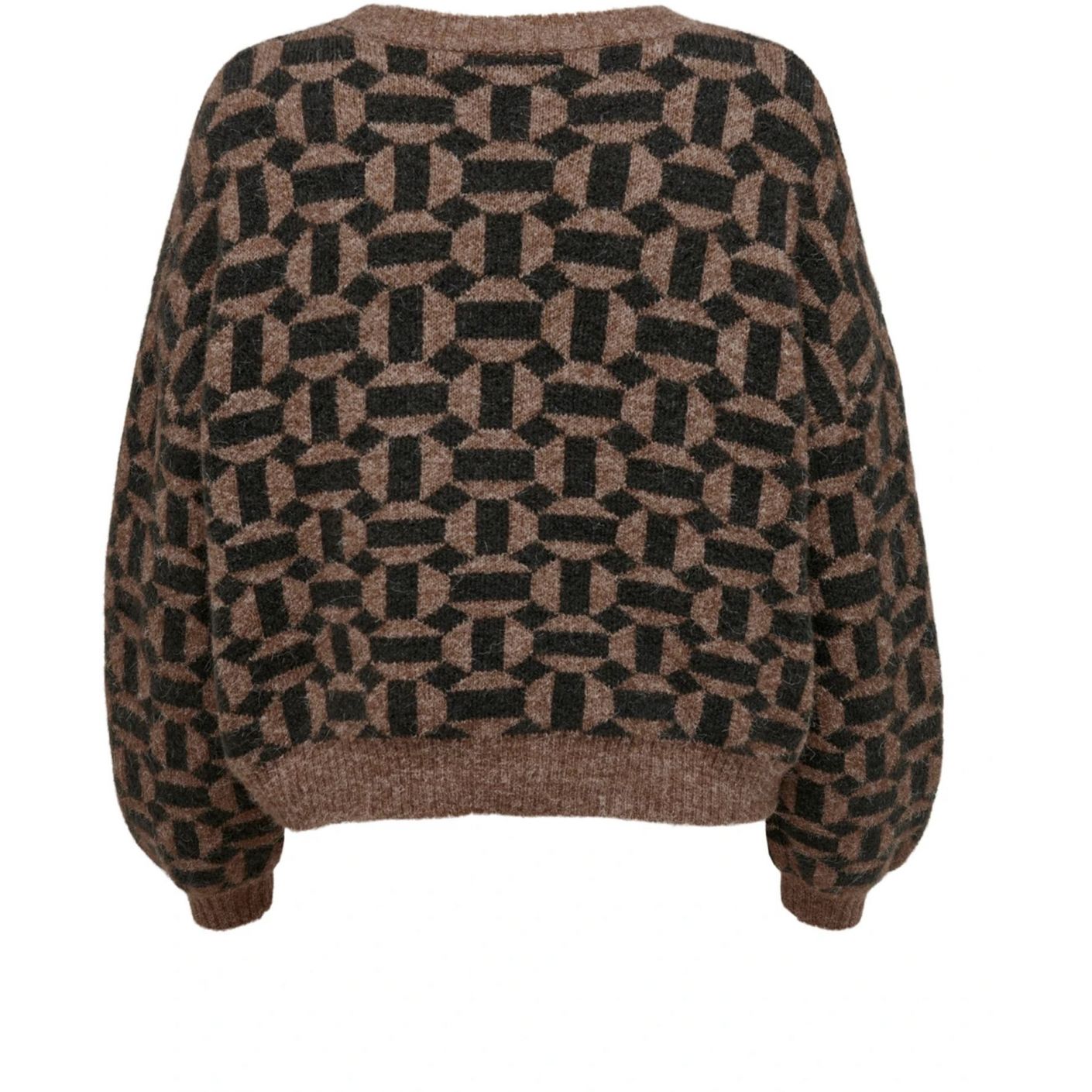 Only Brown Patterned Knit Pullover