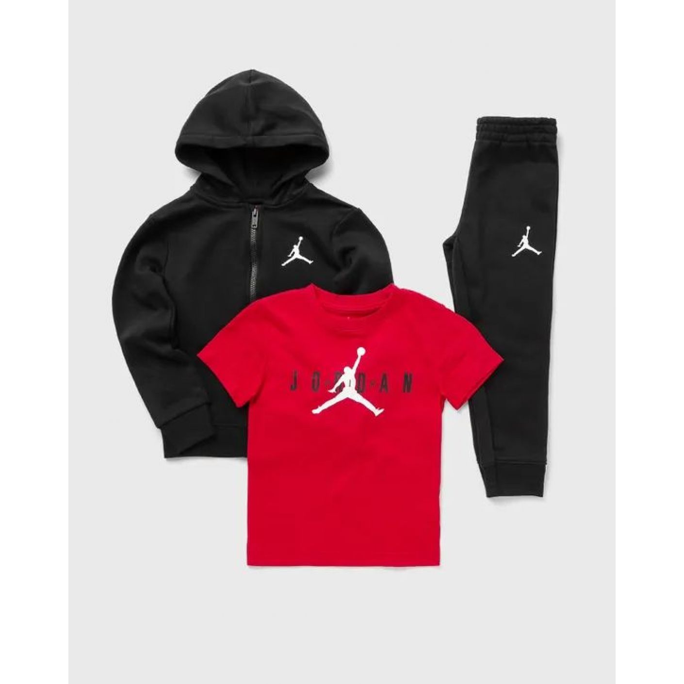 Nike Jordan Essential 3PC Black/Red Tracksuit Set for Children