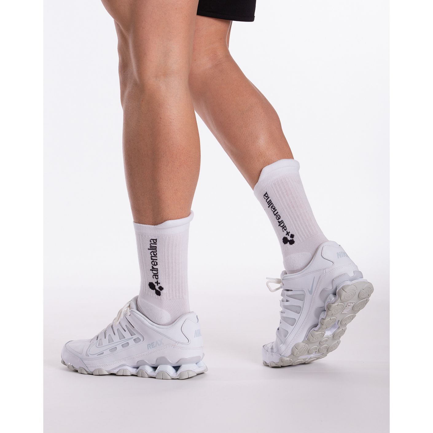 Adrenaline White Short Sock