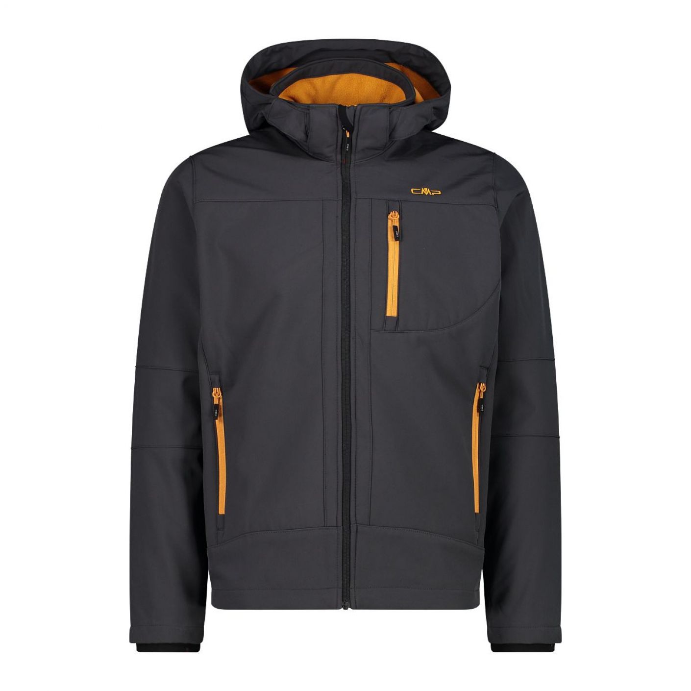 CMP Men's Softshell Jacket with Detachable Hood Anthracite/Pumpkin