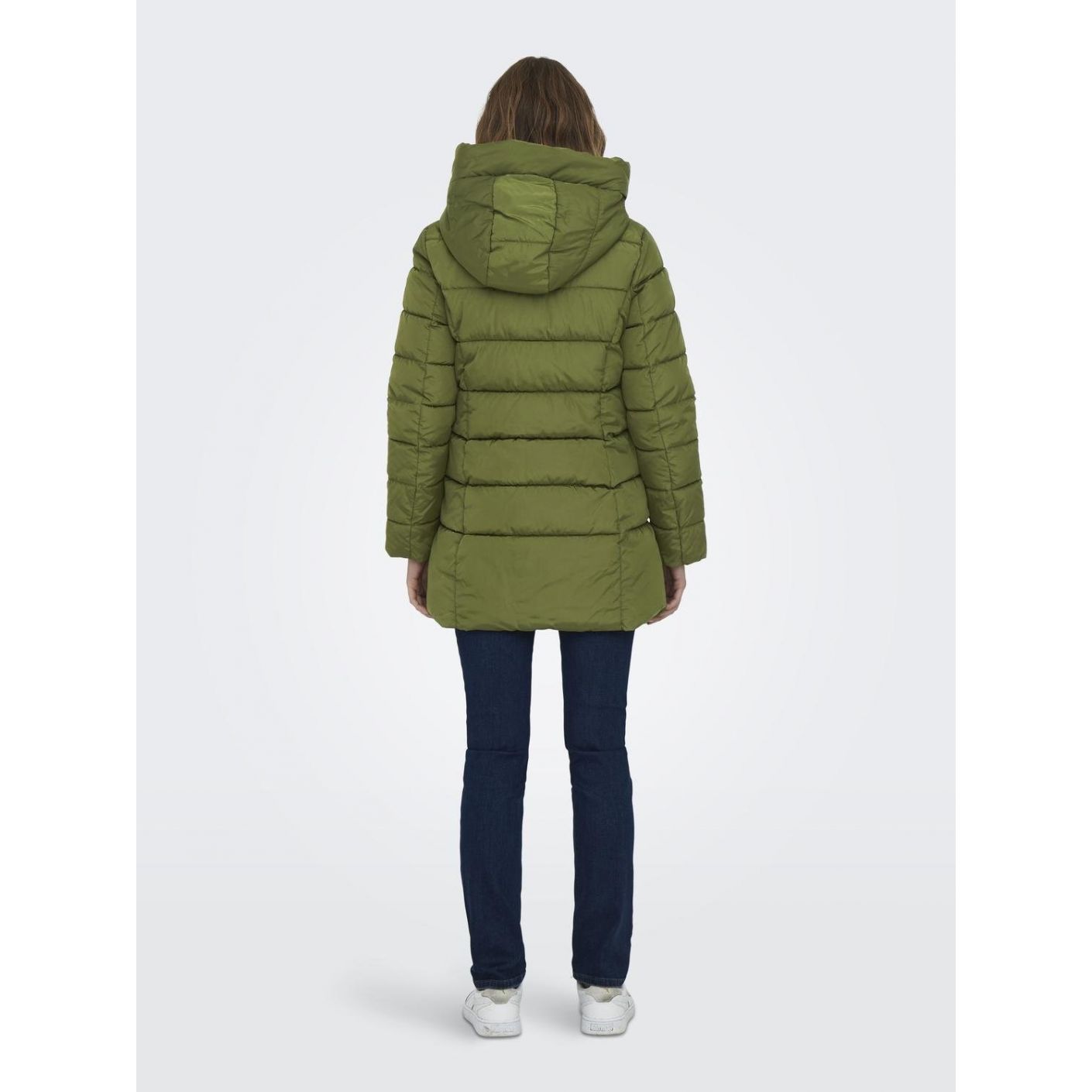 Only Long Puffer Coat Green/Winter Moss for Women