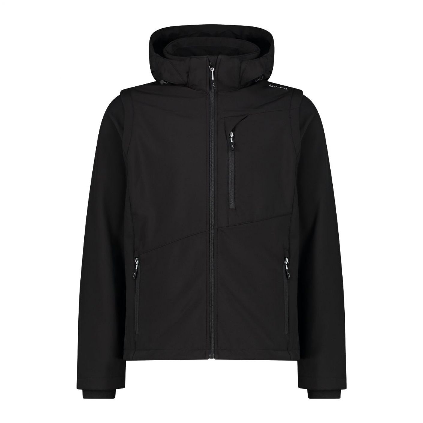 CMP Men's Black Softshell Jacket with Detachable Sleeves