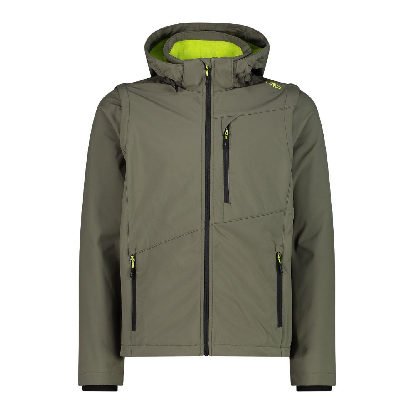 CMP Men's Softshell Jacket with Detachable Sleeves Green