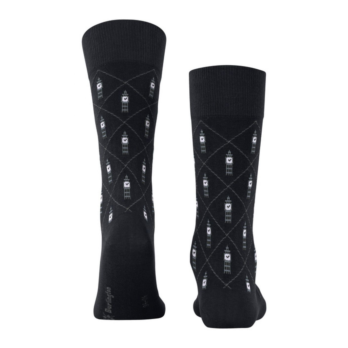 Burlington Big Ben Print Socks Black