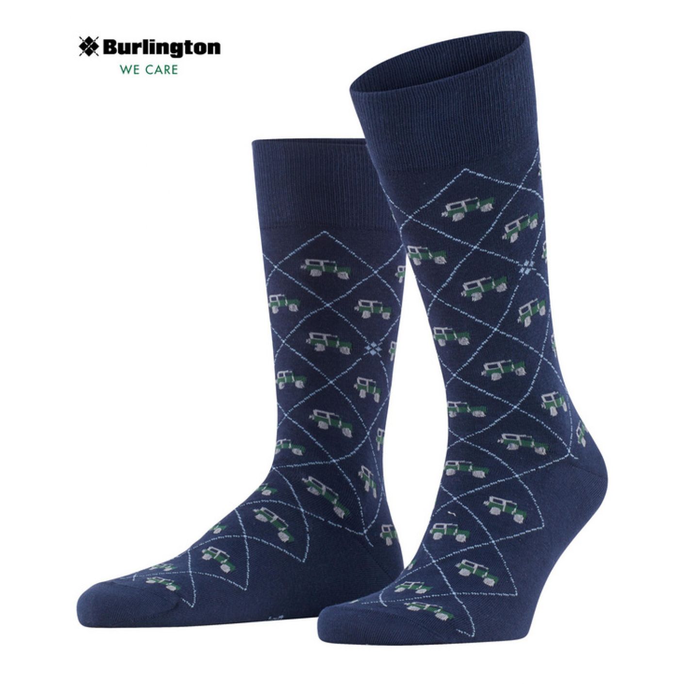 Burlington Blue Car Print Socks