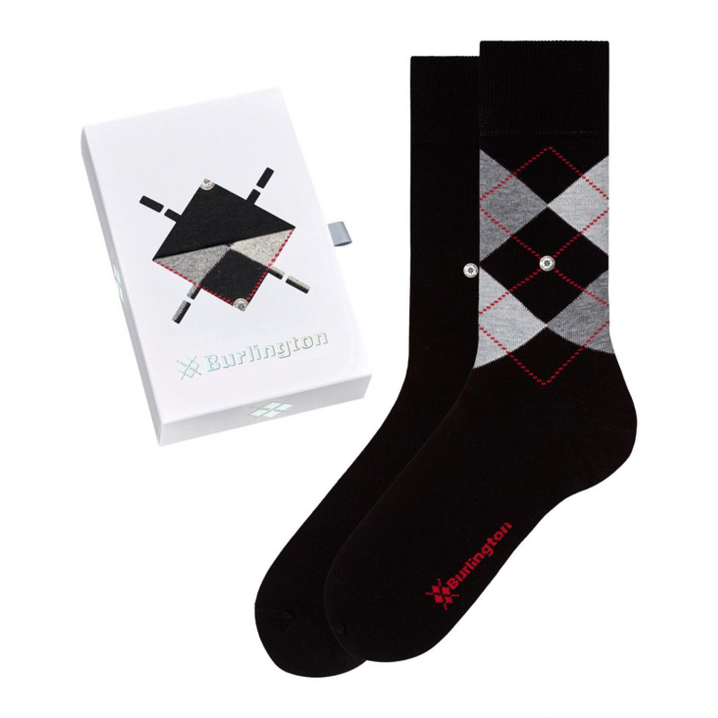 Burlington Basic Socks Gift Box 2 Pairs Black