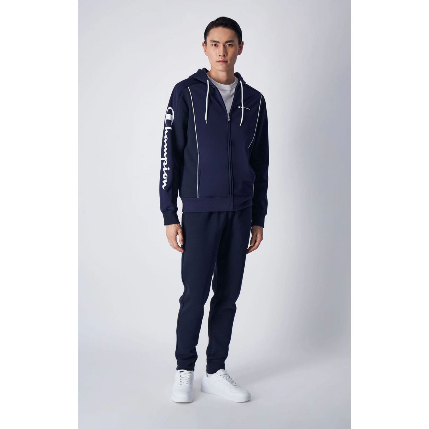 Champion Men's Dark Blue Sleeve Logo Tracksuit