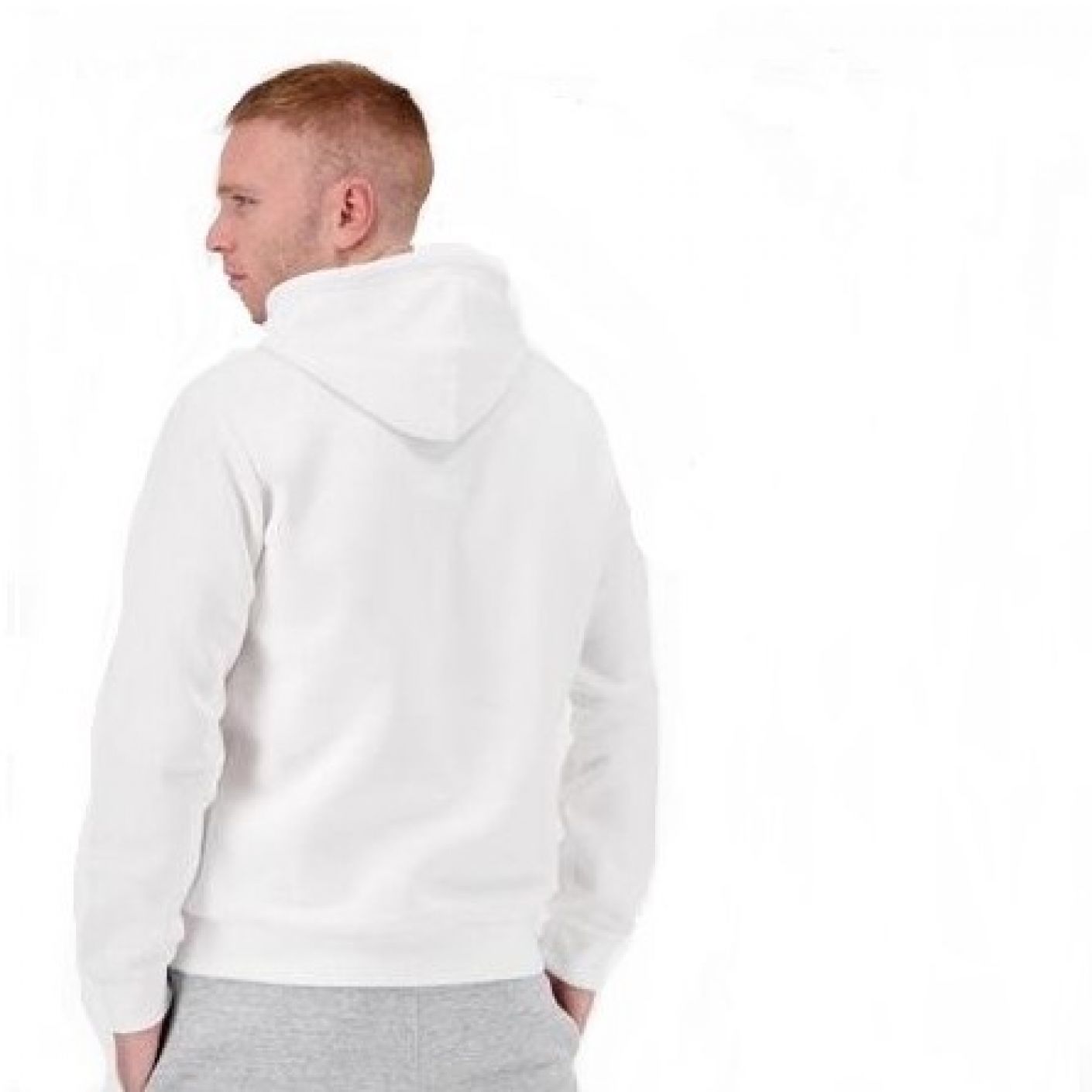 Champion Men's White Logo Hoodie