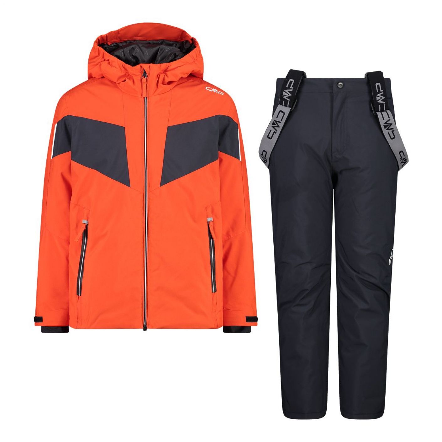 CMP Flame Orange Twill Ski Suit for Kids