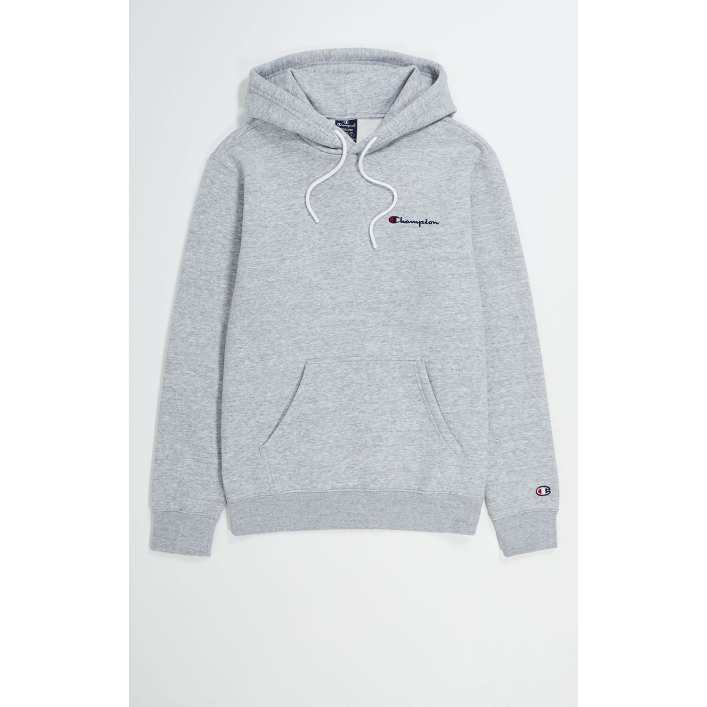 Champion Men's Small Logo Hoodie Light Grey