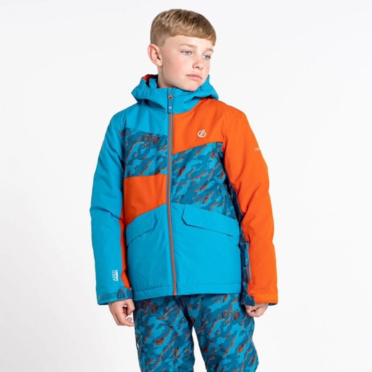 Dare2b Glee II Ski Jacket Fjord Blue/Rasty Orange Kids