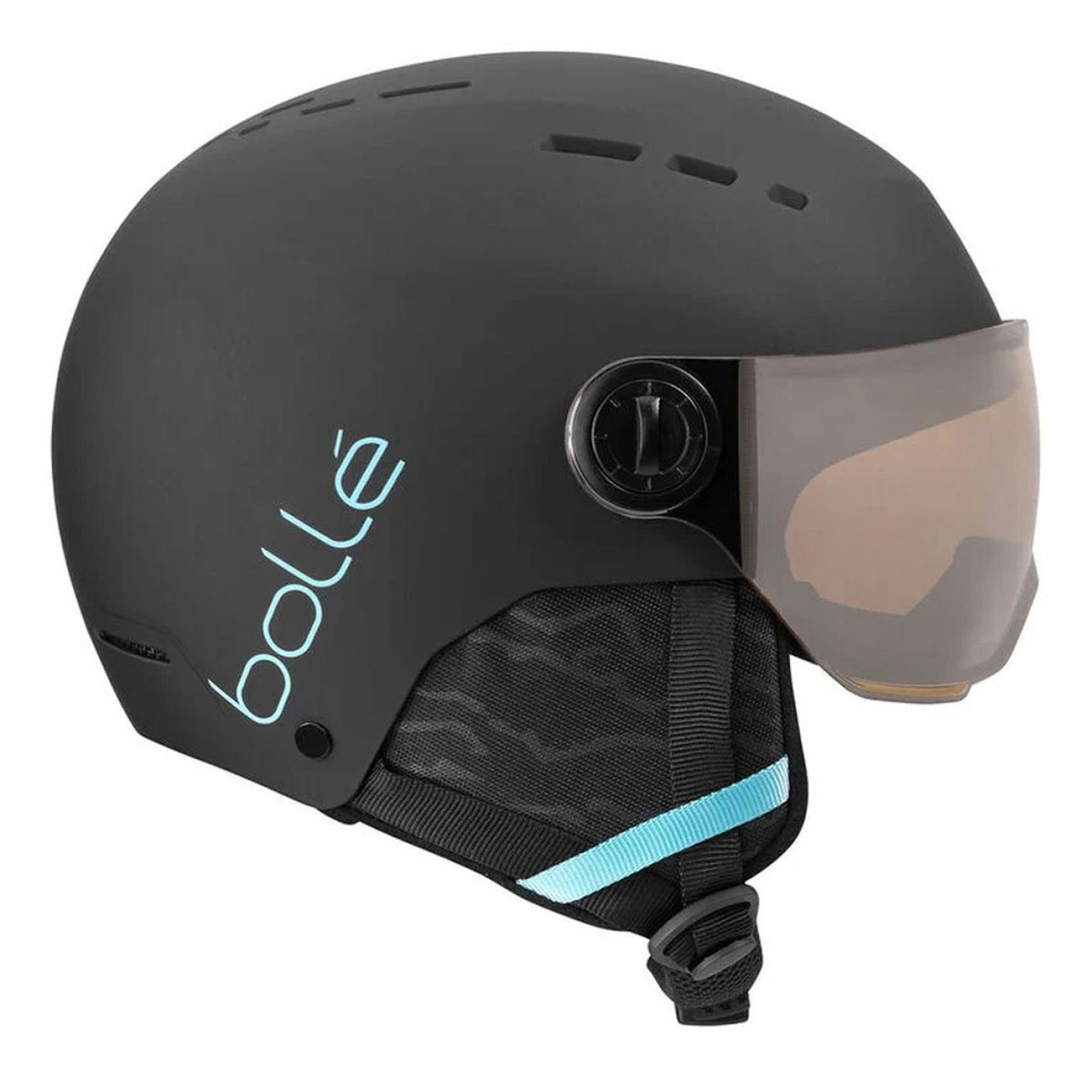 Bollé Quiz Visor XS Black Blue Matte Kids Ski Helmet