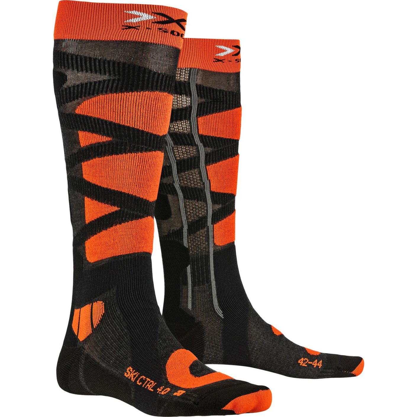 X-Bionic Ski Socks Ski Control 4.0 Anthracite Melange/X-Orange