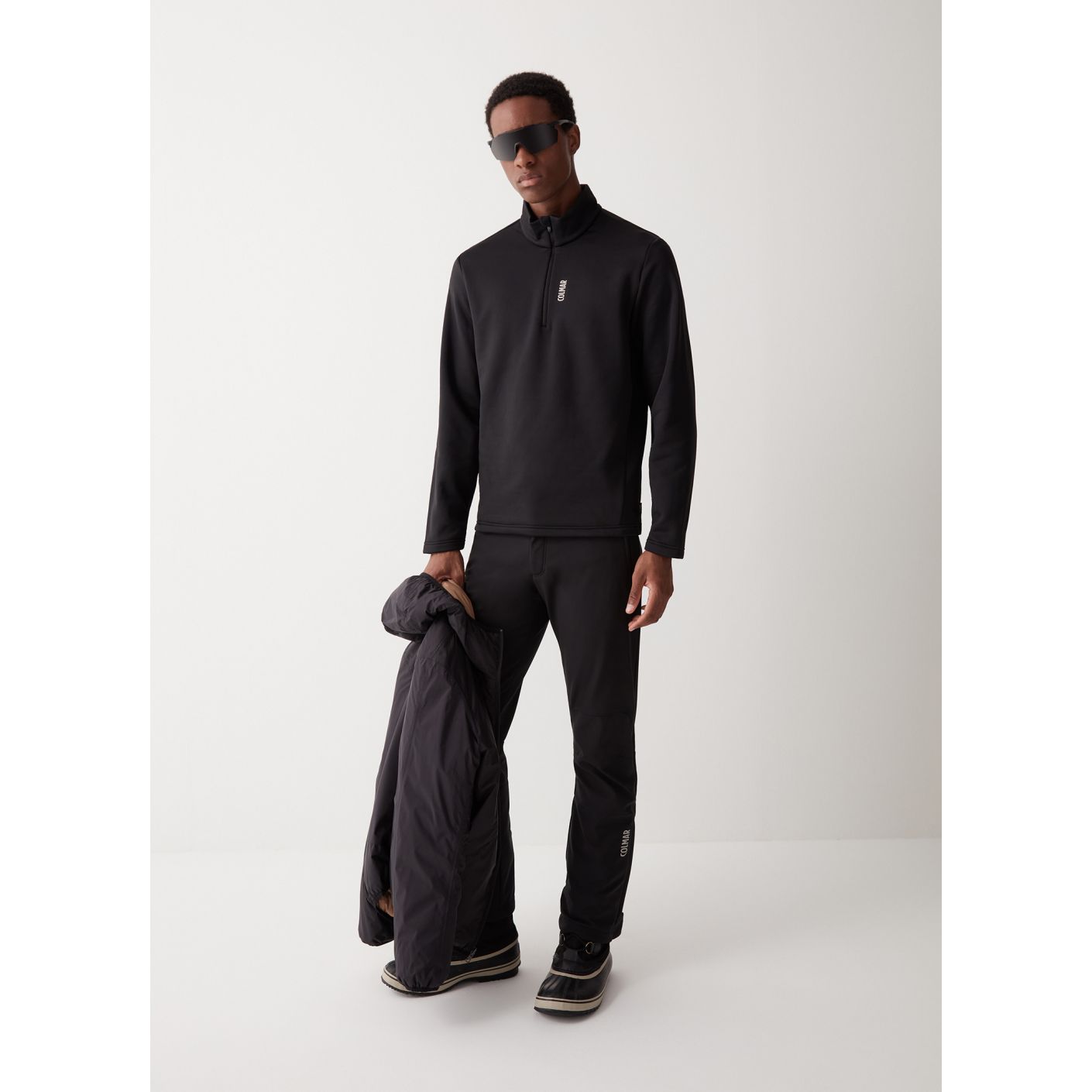 Colmar Men's Black Half Zip Stretch Fleece Ski Sweatshirt